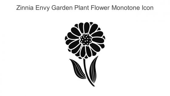 Zinnia Envy Garden Plant Flower Monotone Icon In Powerpoint Pptx Png And Editable Eps Format