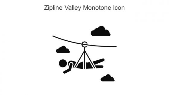 Zipline Valley Monotone Icon In Powerpoint Pptx Png And Editable Eps Format