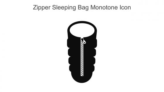 Zipper Sleeping Bag Monotone Icon In Powerpoint Pptx Png And Editable Eps Format