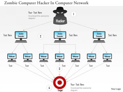 Zombie computer hacker in computer network ppt slides