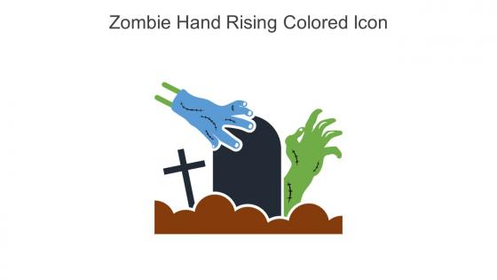 Zombie Hand Rising Colored Icon In Powerpoint Pptx Png And Editable Eps Format
