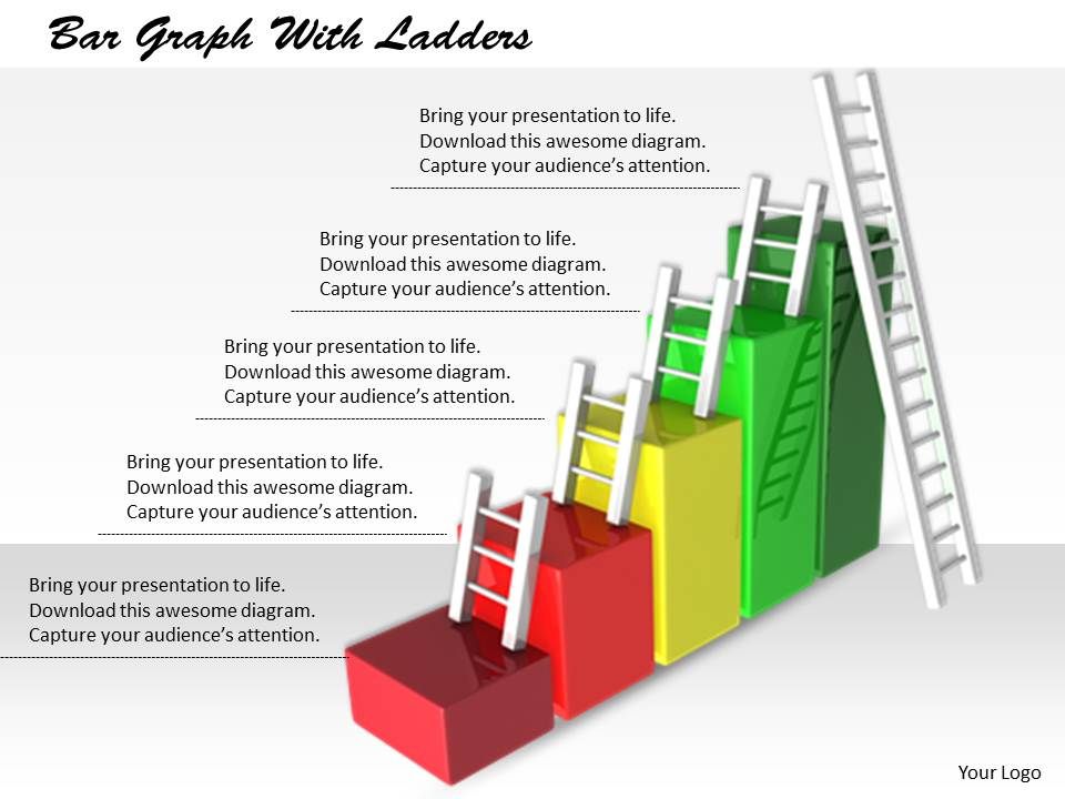 0514 Growth Ladders On Bar Graph Image Graphics For Powerpoint