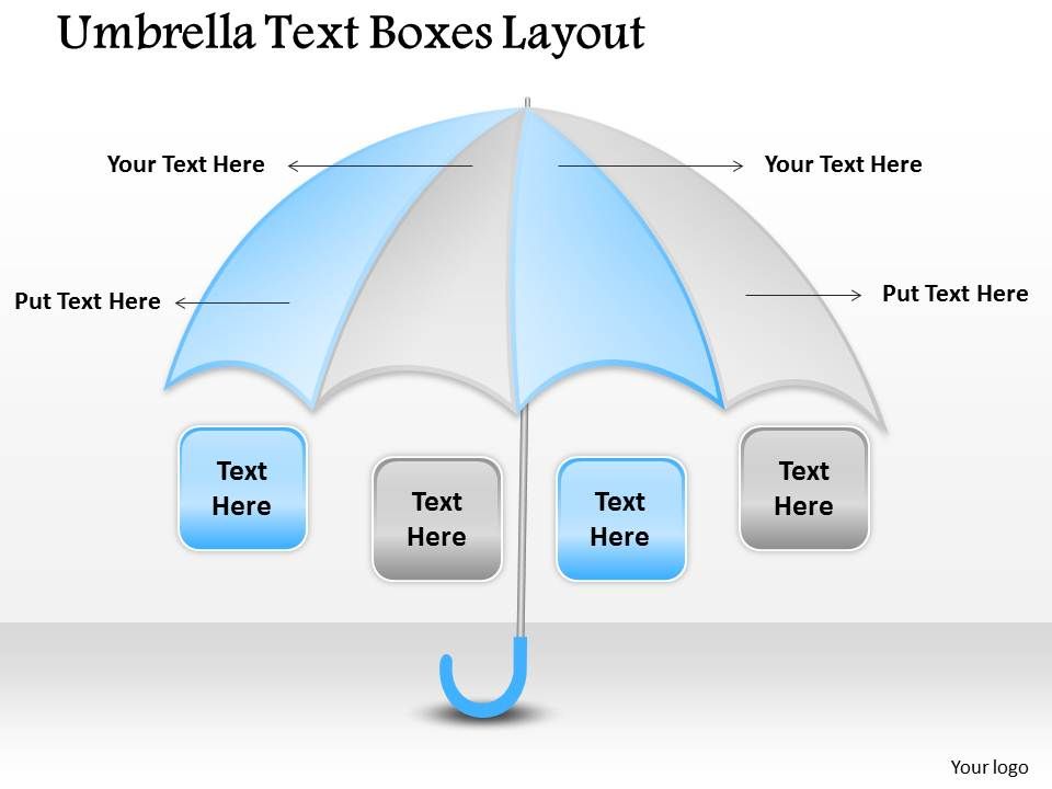 1103 marketing diagram umbrella text boxes layout strategic umbrella diagram