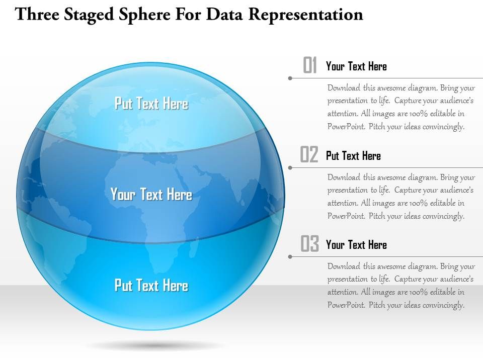 1114 Three Staged Sphere For Data Representation Powerpoint Template
