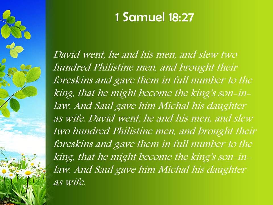 1 Samuel 18 27 His Daughter Michal In Marriage Powerpoint