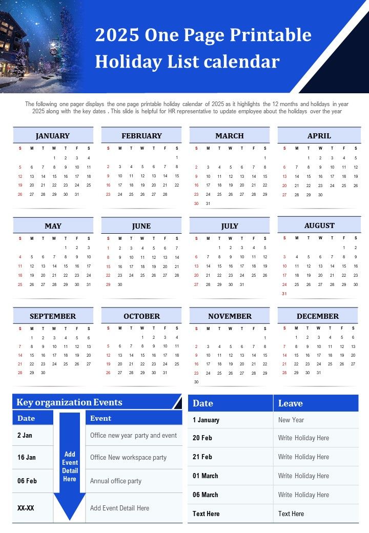 2025-one-page-printable-holiday-list-calendar-presentation-report-infographic-ppt-pdf-document
