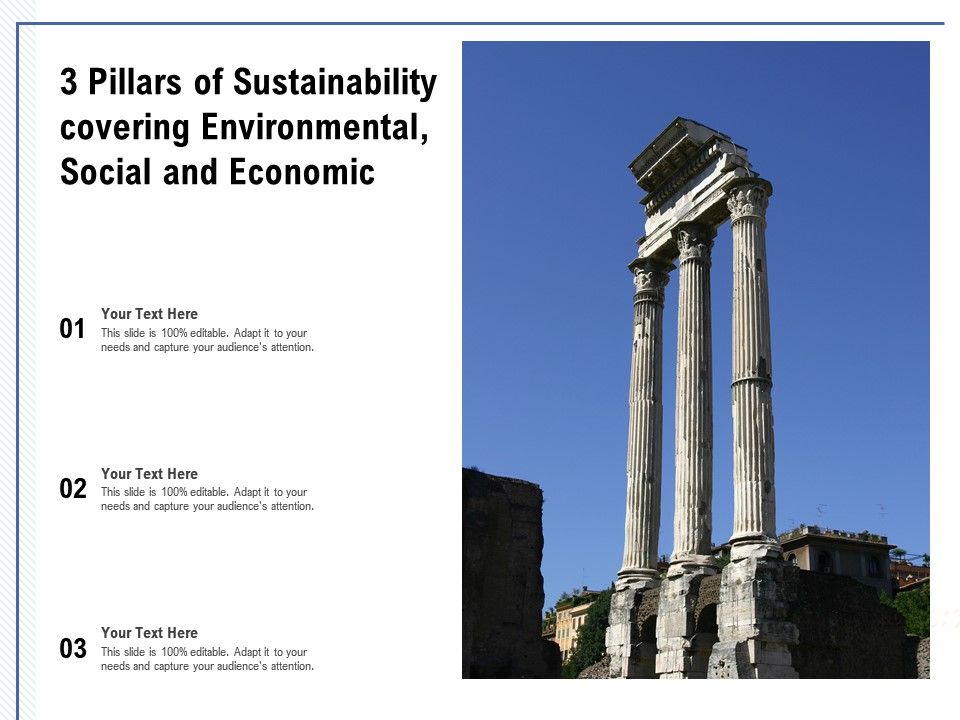 3 Pillars Of Sustainability Covering Environmental Social And Economic Presentation Graphics 3 Pillars Of Sustainability Covering Environmental Social And Economic Presentation Graphics
