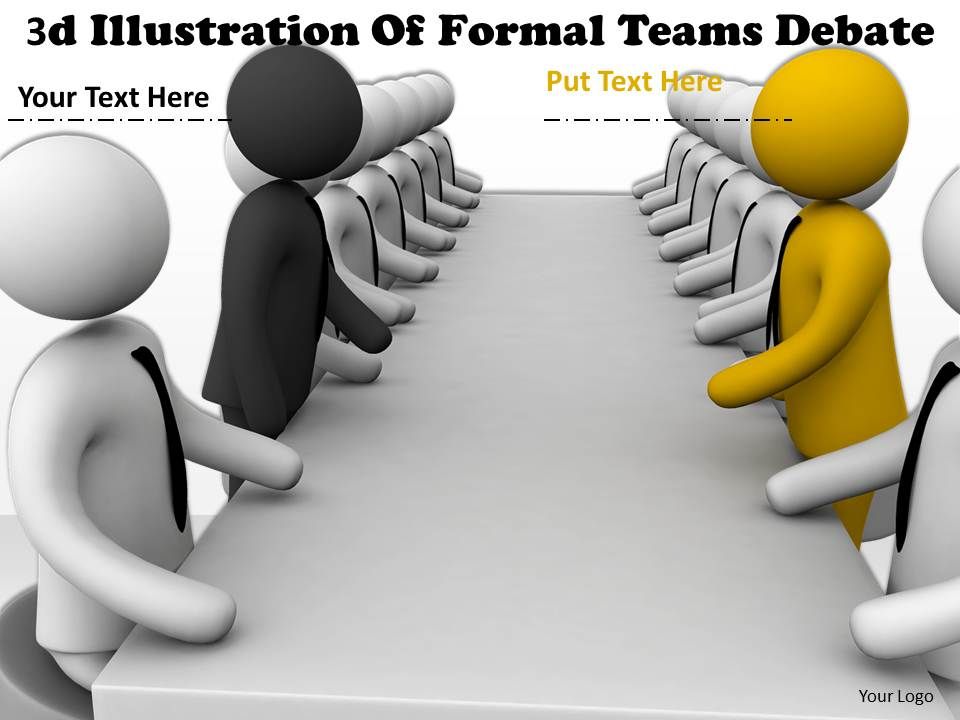 3d Illustration Of Formal Teams Debate Ppt Graphics Icons Powerpoint Presentation Graphics Presentation Powerpoint Example Slide Templates