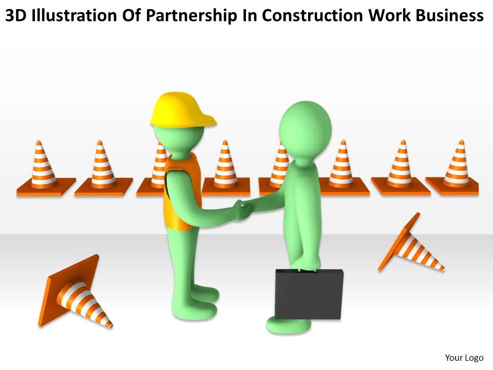 3D Illustration Of Partnership In Construction Work Business Ppt ...