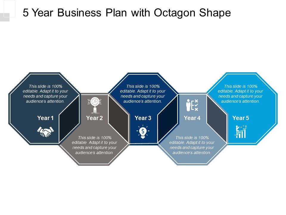 5 Year Business Plan With Octagon Shape PowerPoint Templates Download