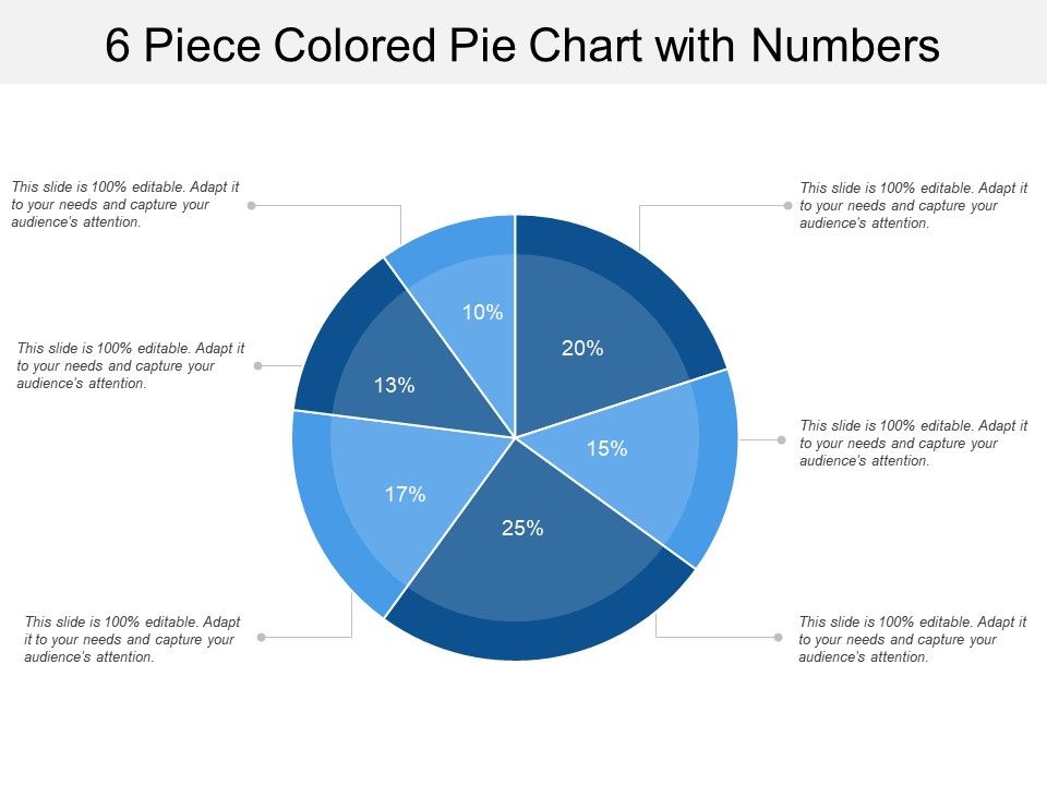 6 Piece Pie Chart Template