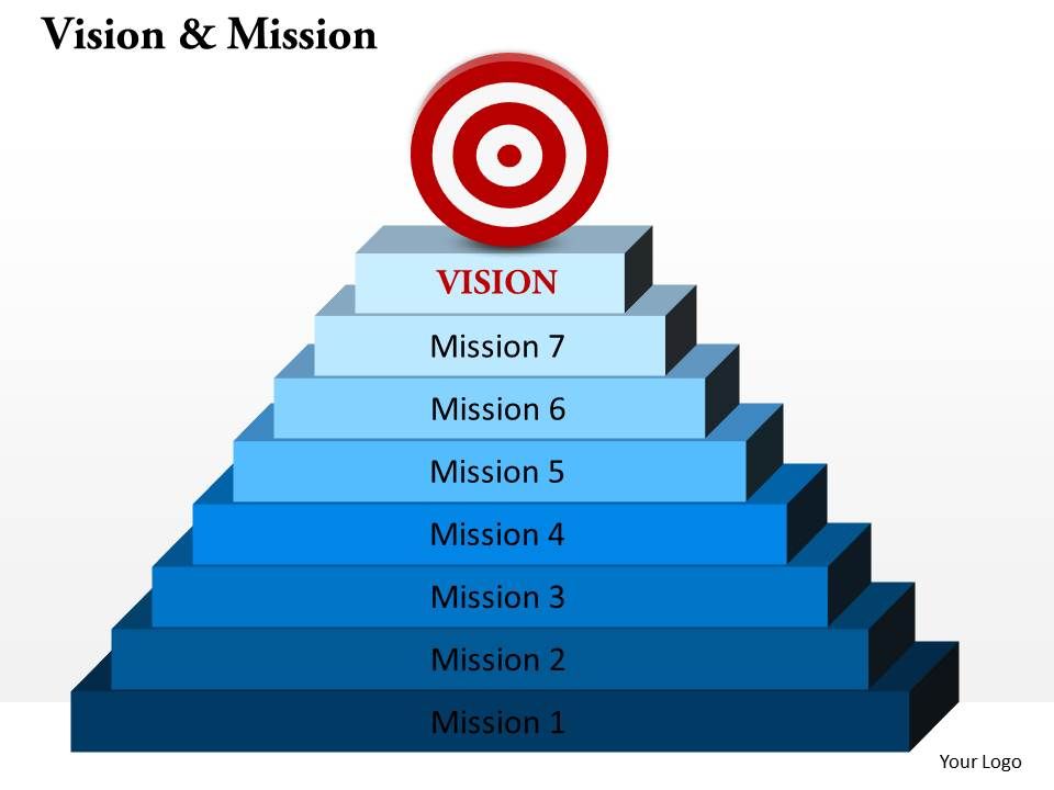 8 Staged Vision And Target Diagram 0214 PowerPoint Presentation