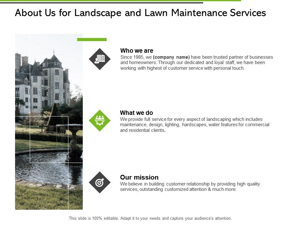 About Us For Landscape And Lawn, Mission Landscape Maintenance