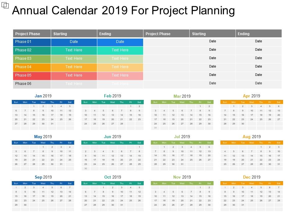 2019 Calendar Template Powerpoint