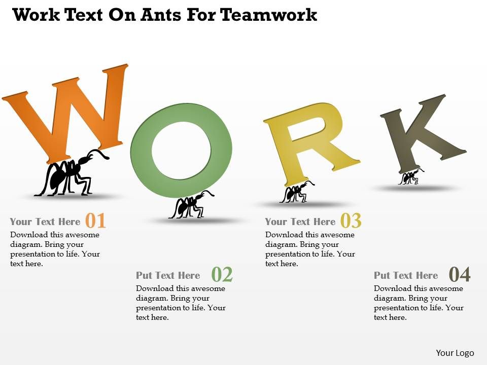 ar work text on ants for teamwork powerpoint template teamwork powerpoint