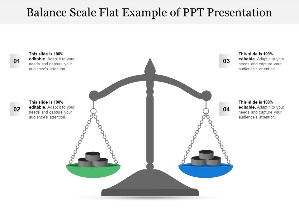 Balance Scale Flat Example Of Ppt Presentation Graphics Presentation