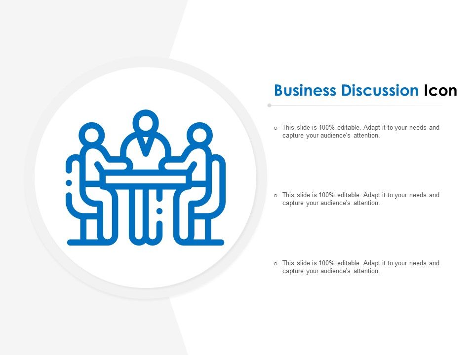 Business Discussion Icon Presentation PowerPoint Diagrams PPT Sample Presentations PPT