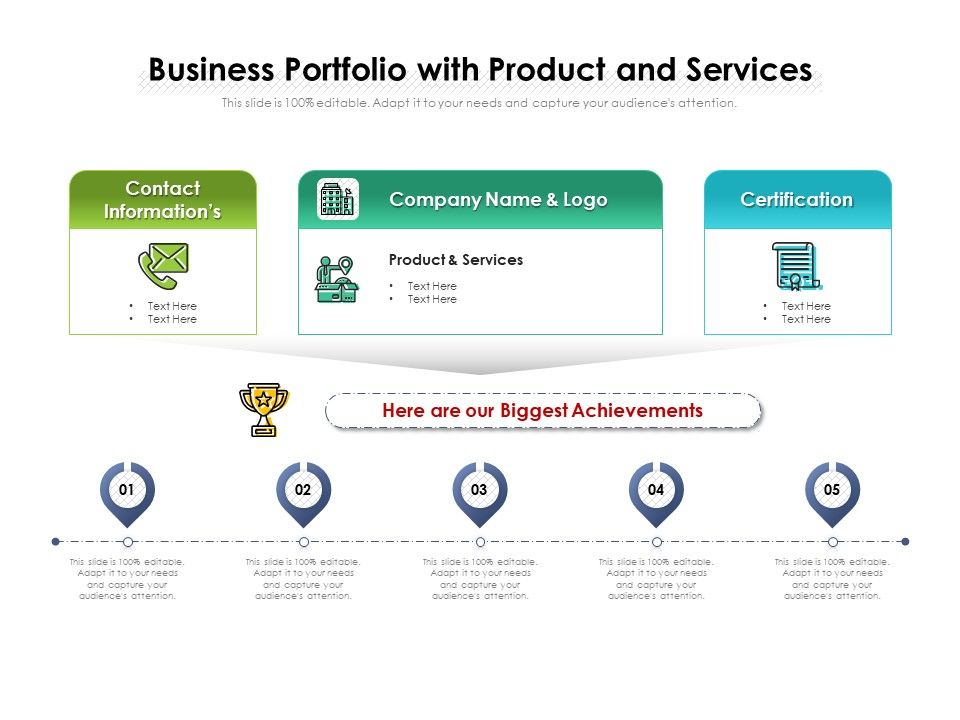 Business Portfolio With Product And Services | Presentation PowerPoint