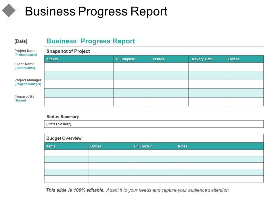 Business Progress Report Template from www.slideteam.net
