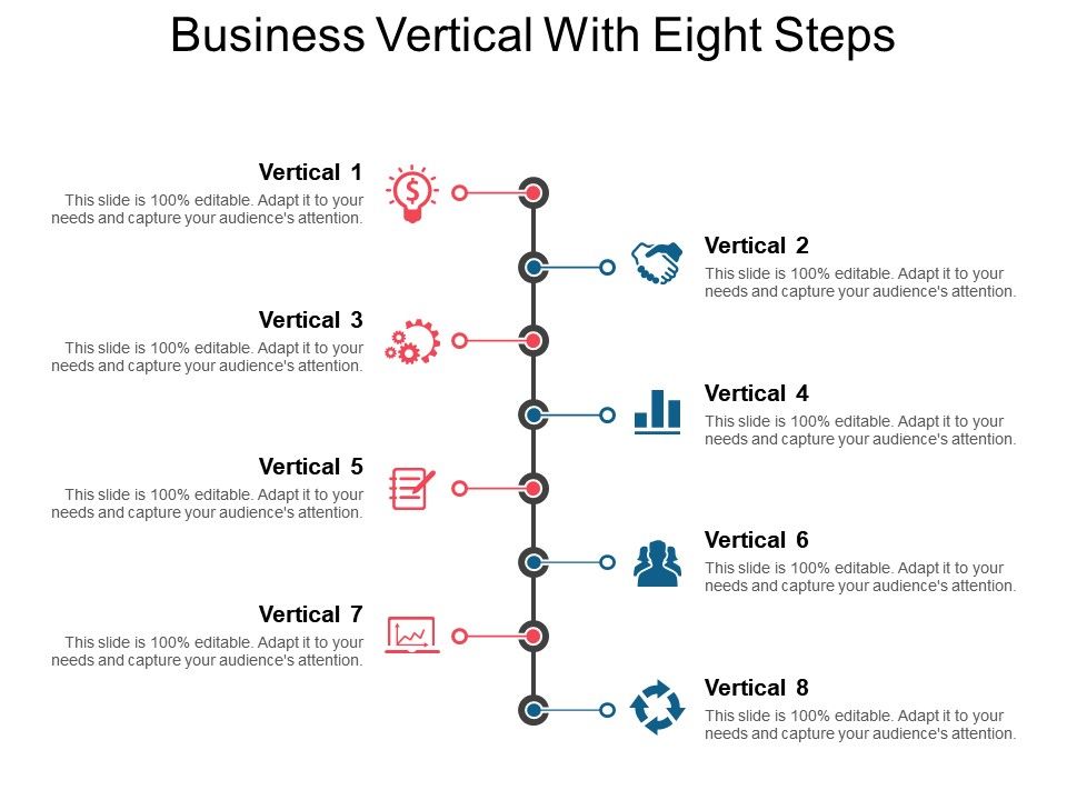 Business Vertical With Eight Steps PowerPoint Presentation Pictures