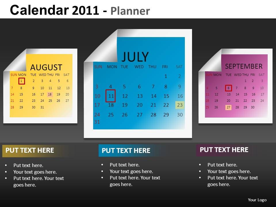 Calendar 2011 Planner Powerpoint Presentation Slides DB PowerPoint
