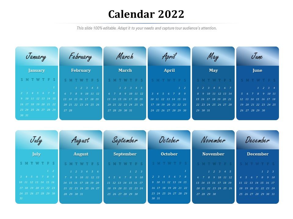 Calendar 2022 Presentation Graphics Presentation PowerPoint Example