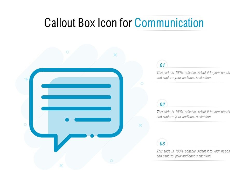 Callout Box Icon For Communication Powerpoint Slide Presentation Sample Slide Ppt Template Presentation