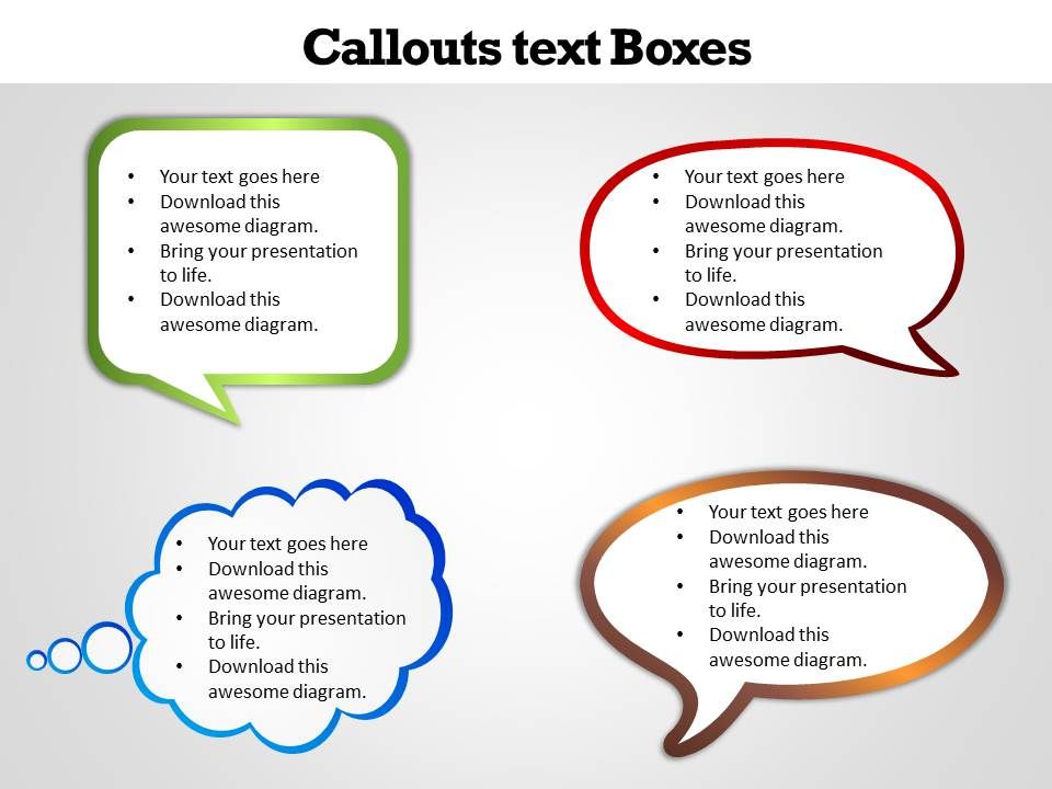 Callouts Text Boxes Presentation Powerpoint Diagrams Ppt Sample Presentations Ppt Infographics