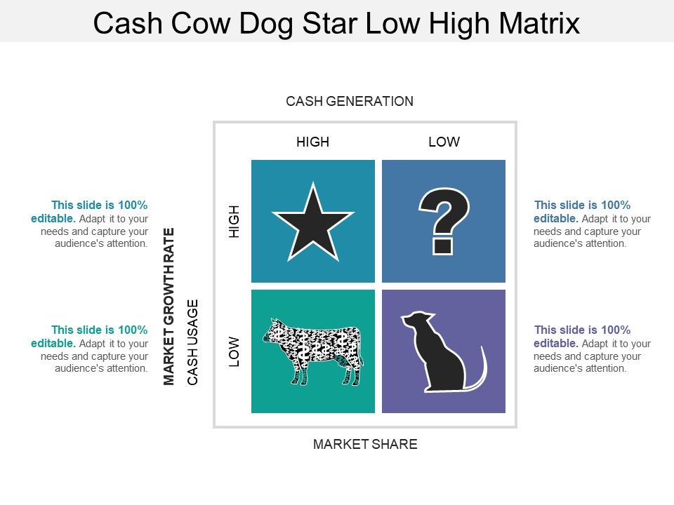 Cash Cow Dog Star Low High Matrix Template Presentation Sample of