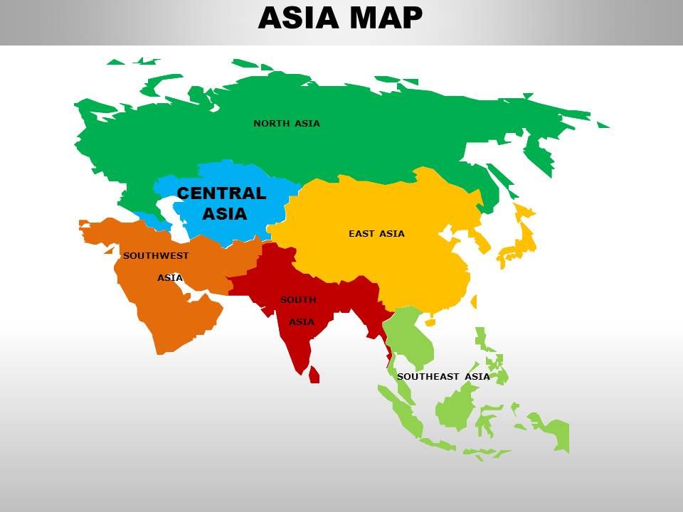 Central Asia Continents Powerpoint Maps Presentation Graphics