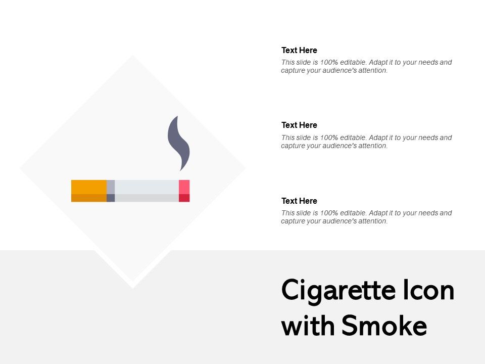 Cigarette Icon With Smoke Powerpoint Templates Download Ppt Background Template Graphics Presentation