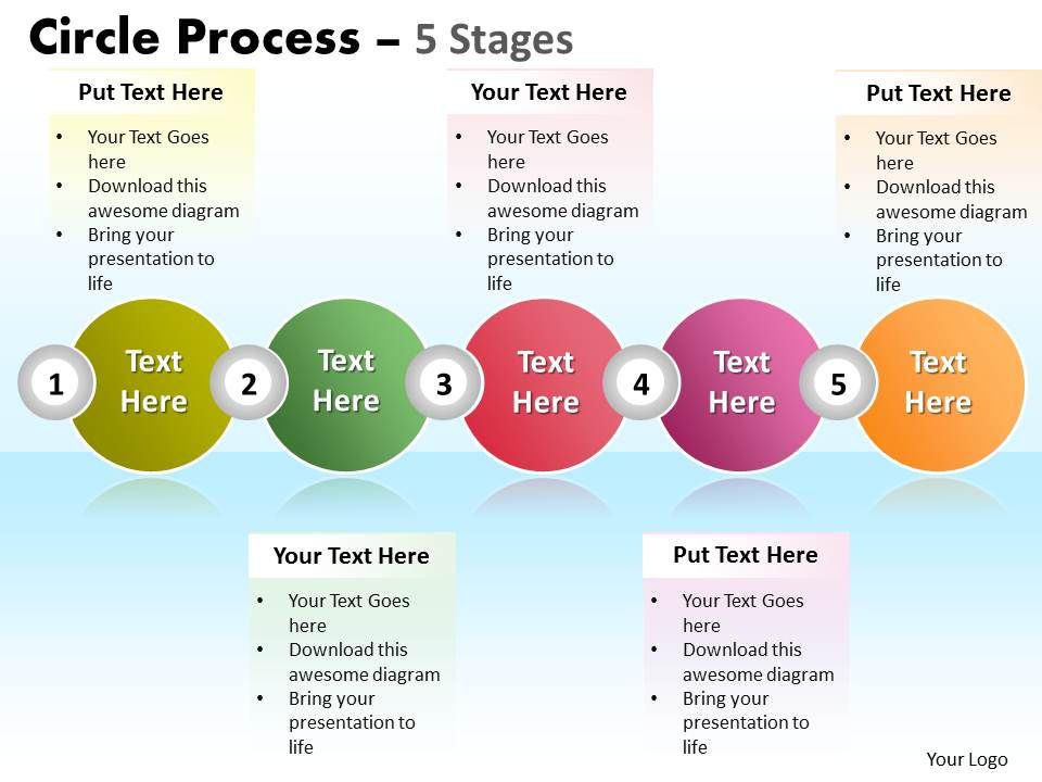 Circle Process 5 Stages 33 | PowerPoint Shapes | PowerPoint Slide Deck ...