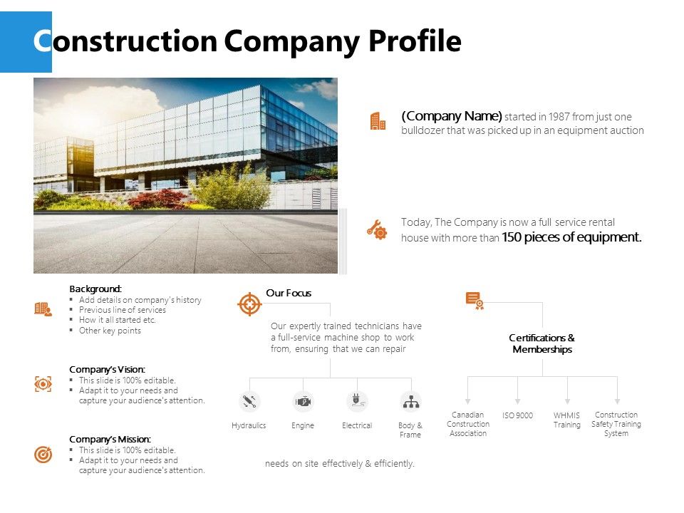 Construction Company Profile Template from www.slideteam.net