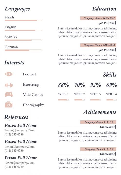 Corporate Cv Editable A4 Resume Template To Introduce Yourself Powerpoint Slides Diagrams Themes For Ppt Presentations Graphic Ideas