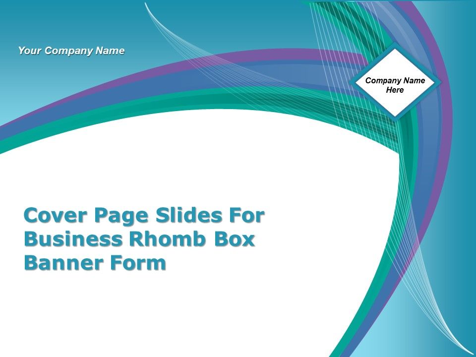 Cover Page Slides For Business Rhomb Box Banner Form Ppt Images