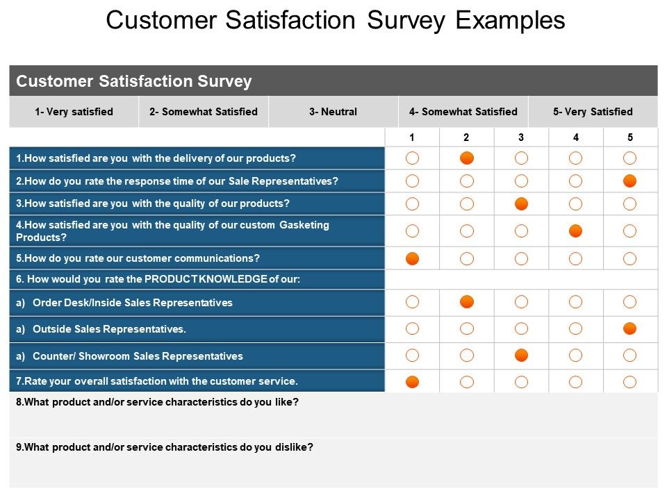 Customer Service Survey Examples - Sample Questions Customer Satisfaction.....