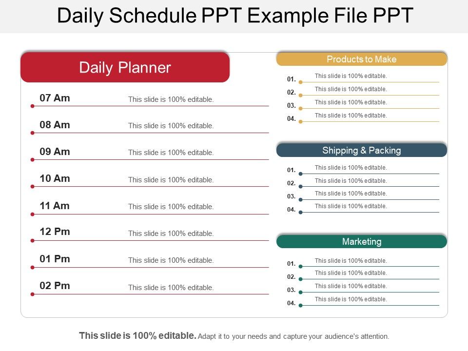 daily schedule ppt example file ppt powerpoint powerpoint template schedule
