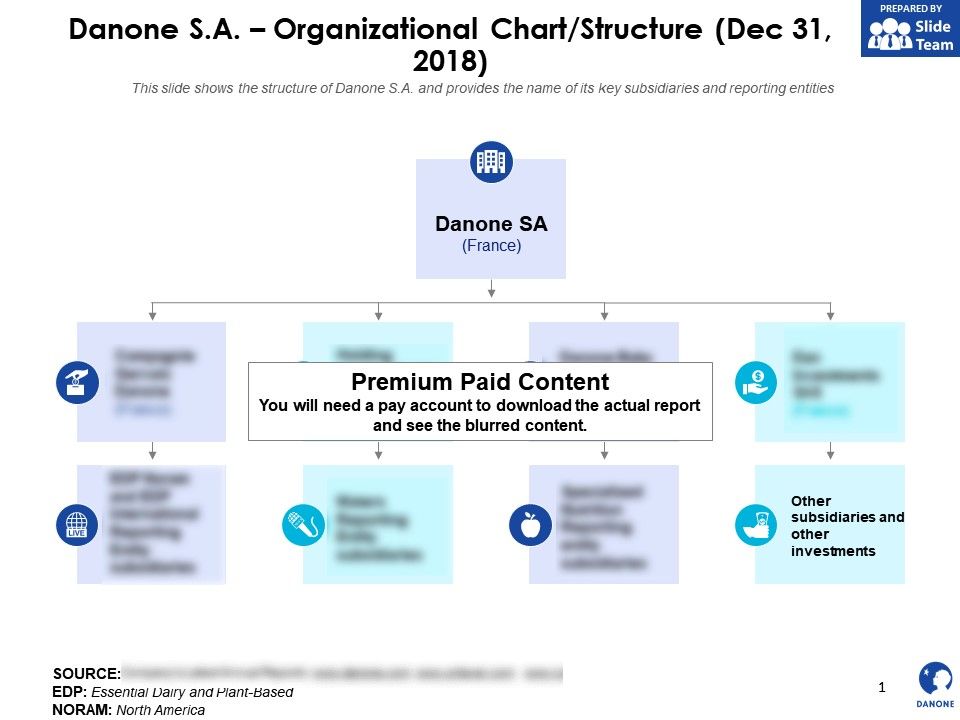Danone SA Organizational Chart structure Dec 31 2018 ...