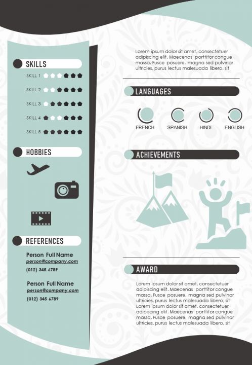 Editable Cv Resume Sample A4 Infographic Template Powerpoint
