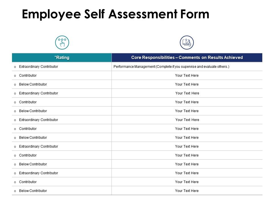 Employee Self Assessment Form Contributor Ppt Powerpoint Presentation Pictures Design Inspiration Powerpoint Slide Templates Download Ppt Background Template Presentation Slides Images