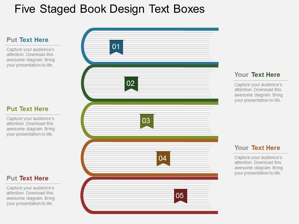 Fs Five Staged Book Design Text Boxes Flat Powerpoint Design Presentation Powerpoint Templates Ppt Slide Templates Presentation Slides Design Idea