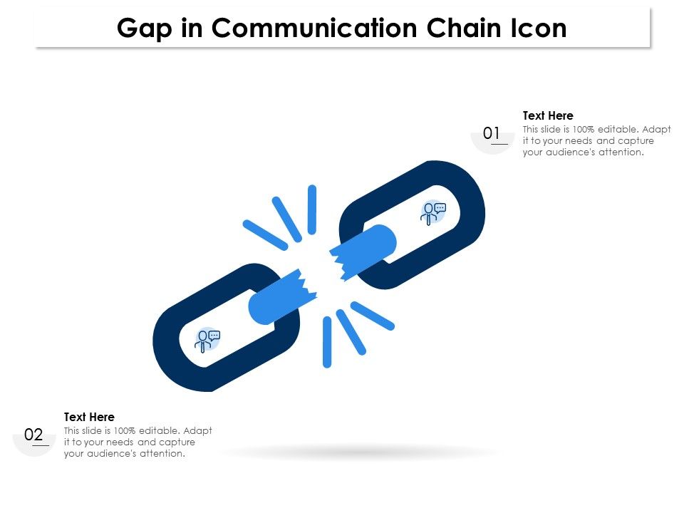Gap In Communication Chain Icon PowerPoint Slides Diagrams Themes