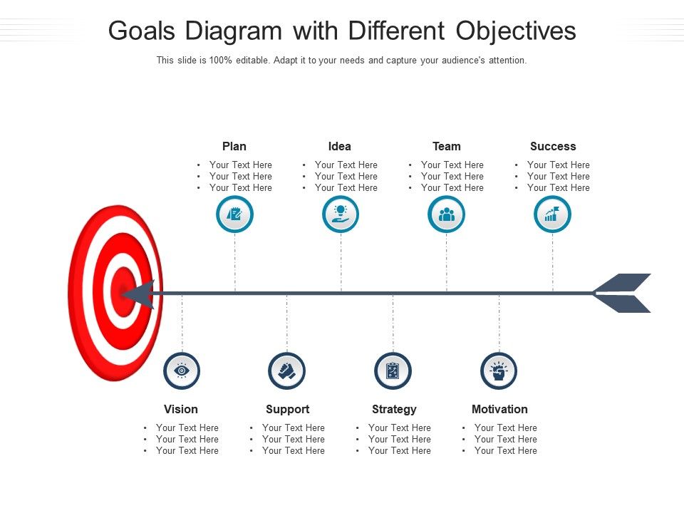 Goals Diagram With Different Objectives Infographic Template
