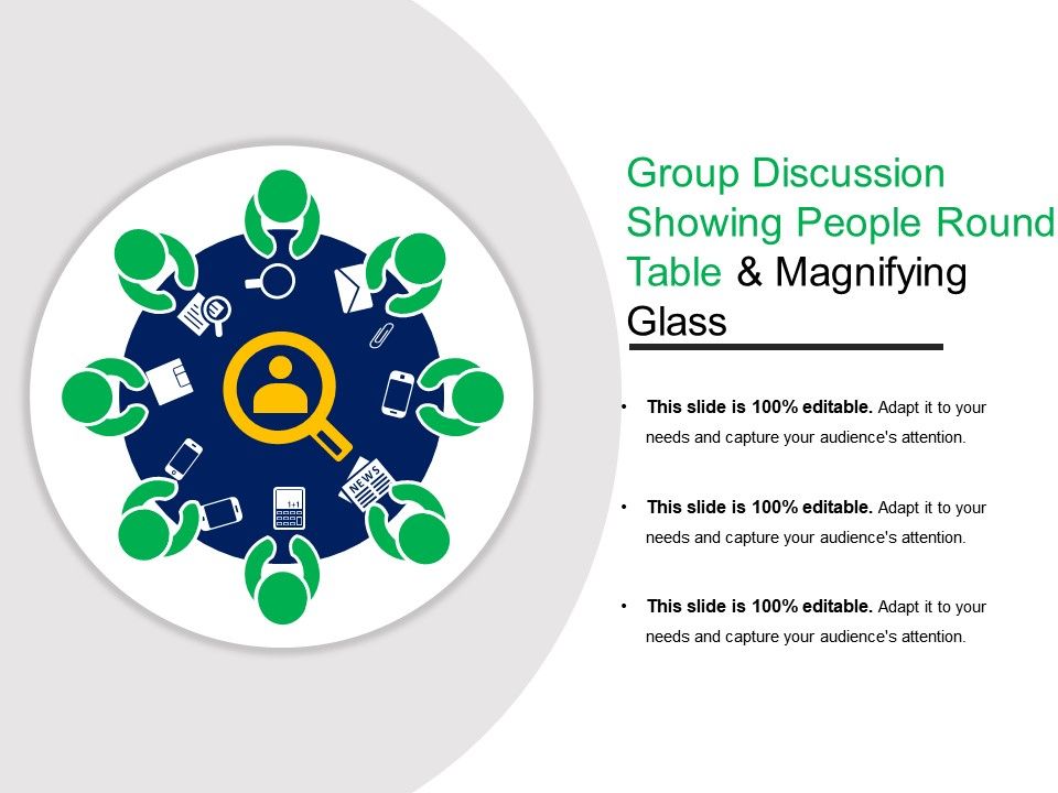 Group Discussion Showing People Round, Round Table Group