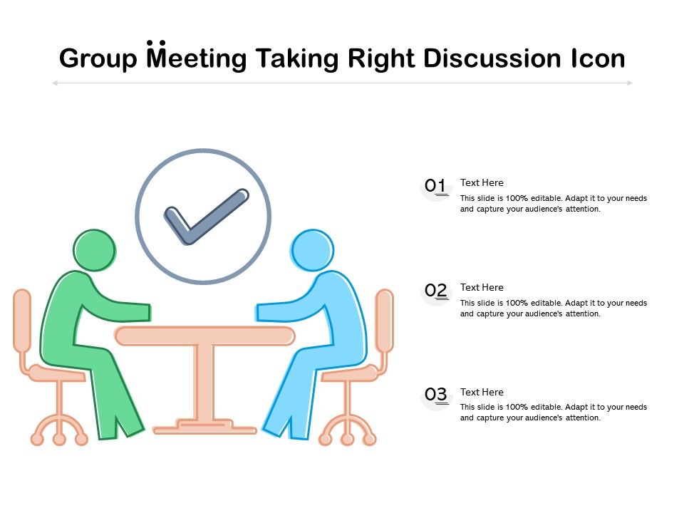 Group Meeting Taking Right Discussion Icon PowerPoint Slide Templates Download PPT