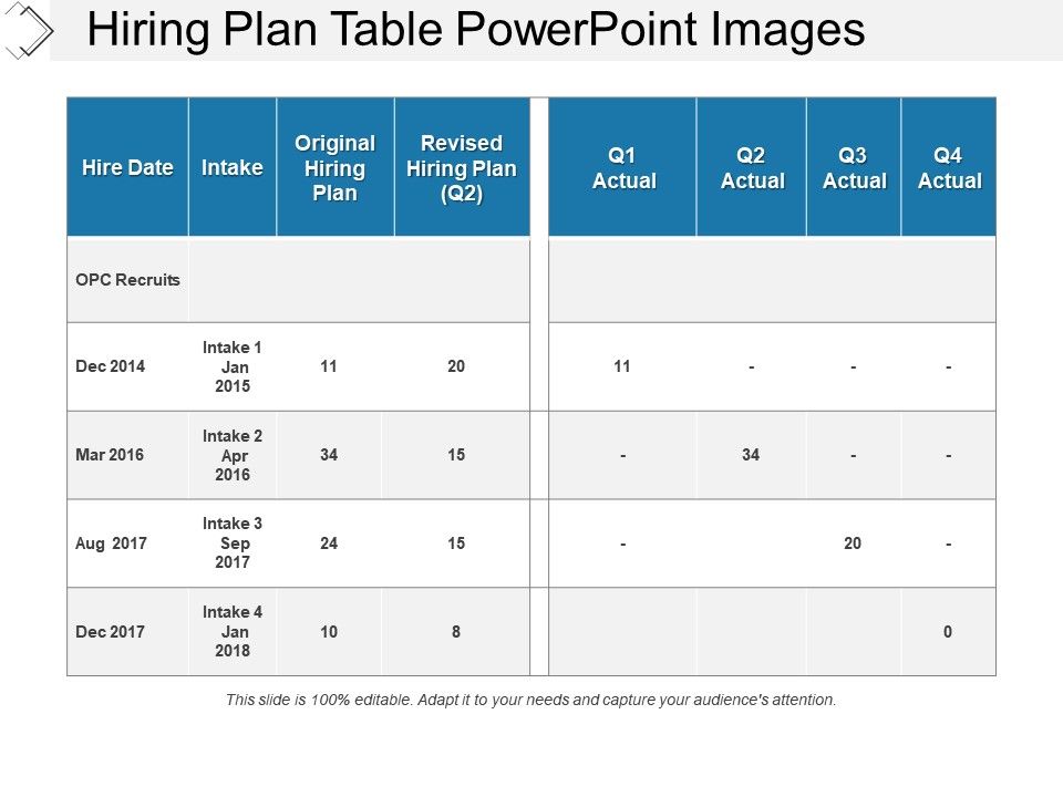 Hiring Plan Table Powerpoint Images PPT Images Gallery PowerPoint