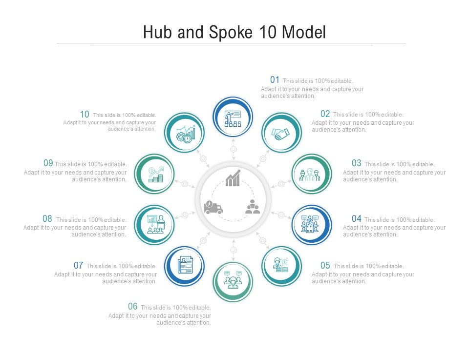 Hub And Spoke 10 Model PowerPoint Templates Designs PPT Slide