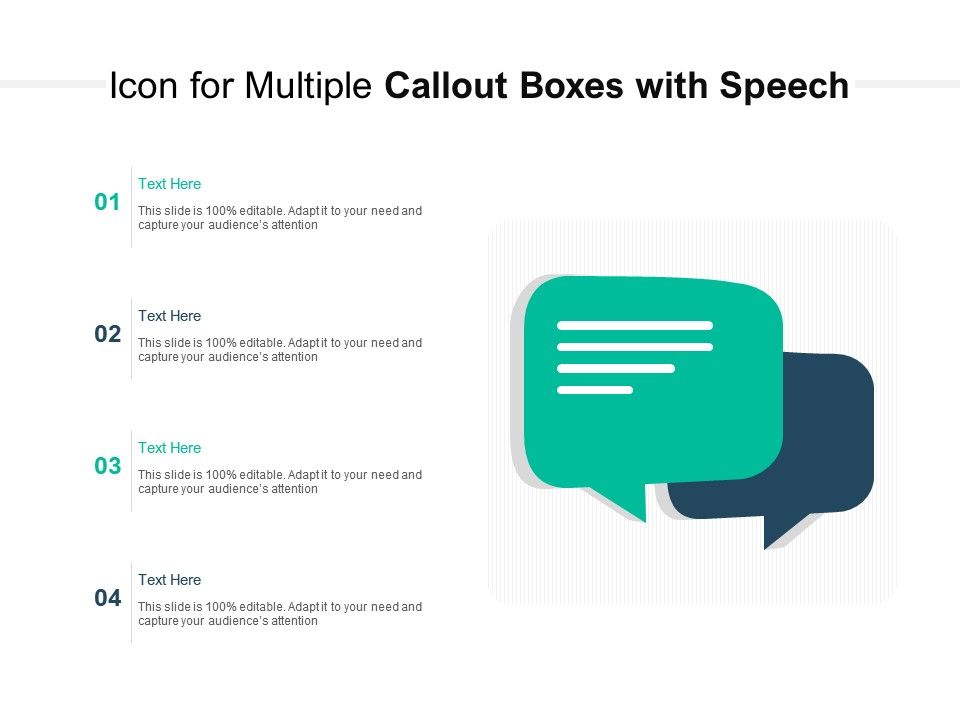 Icon For Multiple Callout Boxes With Speech Powerpoint Slide Templates Download Ppt Background Template Presentation Slides Images