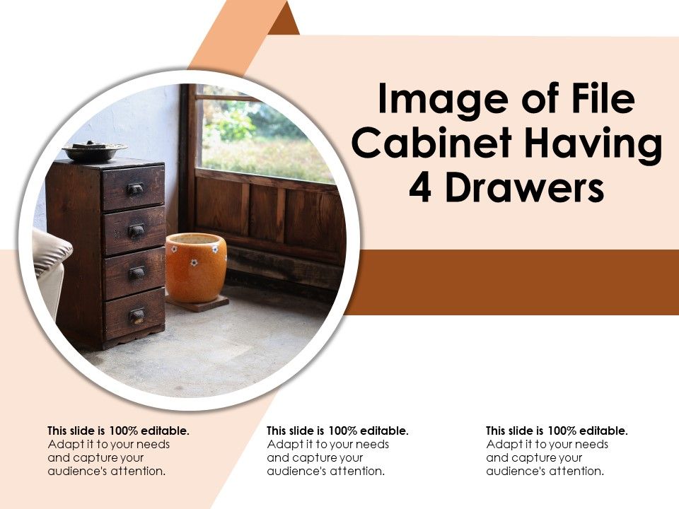 Image Of File Cabinet Having 4 Drawers Powerpoint Design