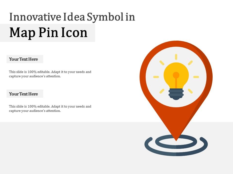 Innovative Idea Symbol In Map Pin Icon Presentation Graphics Presentation Powerpoint Example Slide Templates